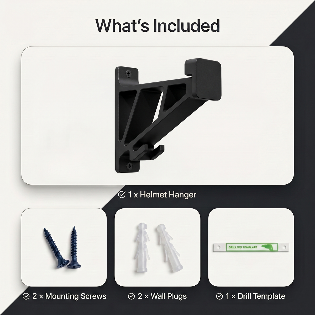 Universal Motorcycle Helmet Hanger With Key Hook for Wall