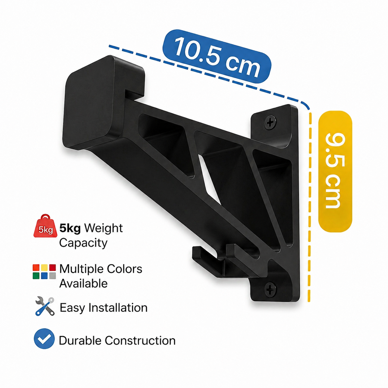 Universal Motorcycle Helmet Hanger With Key Hook for Wall