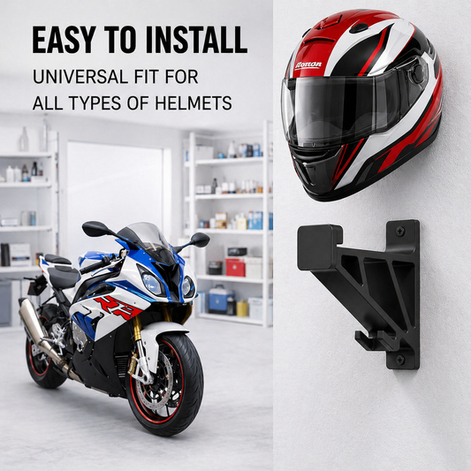 Universal Motorcycle Helmet Hanger With Key Hook for Wall