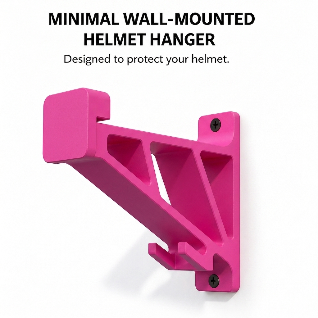 Universal Motorcycle Helmet Hanger With Key Hook for Wall