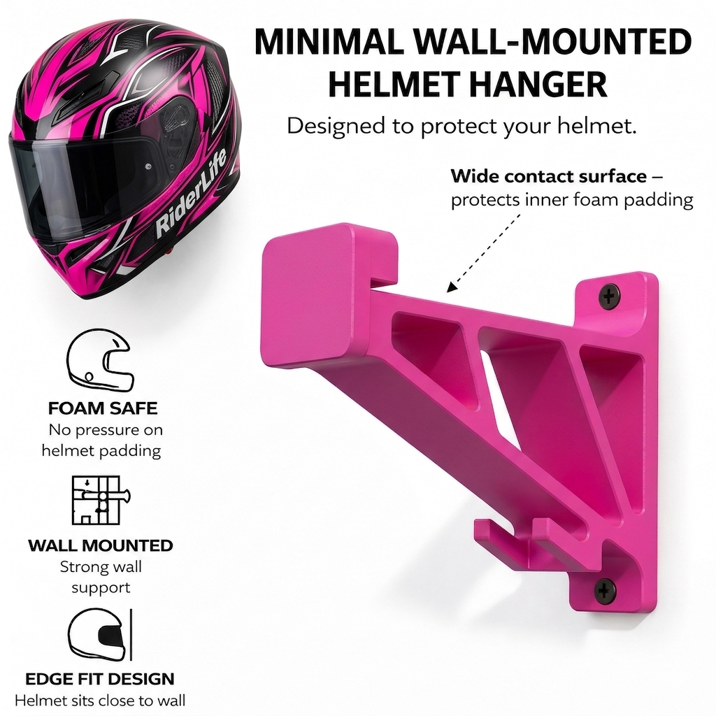 Universal Motorcycle Helmet Hanger With Key Hook for Wall