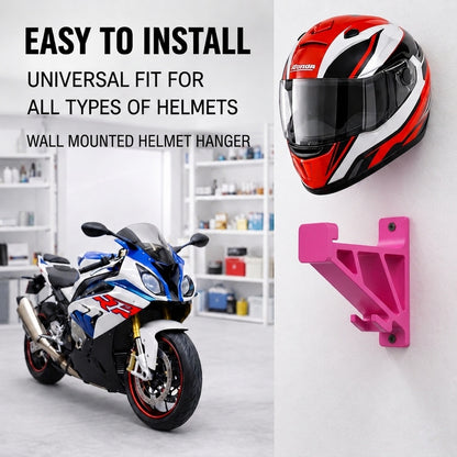 Universal Motorcycle Helmet Hanger With Key Hook for Wall