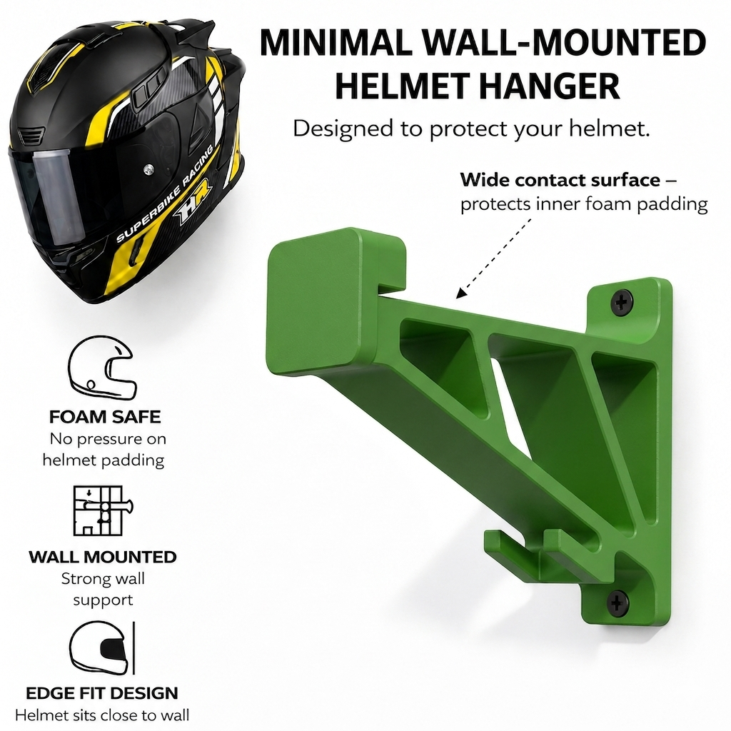 Universal Motorcycle Helmet Hanger With Key Hook for Wall