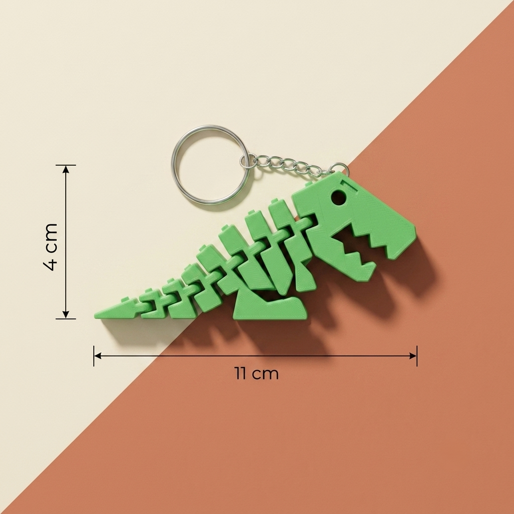 Flexi Rex Articulated Dinosaur Keychain