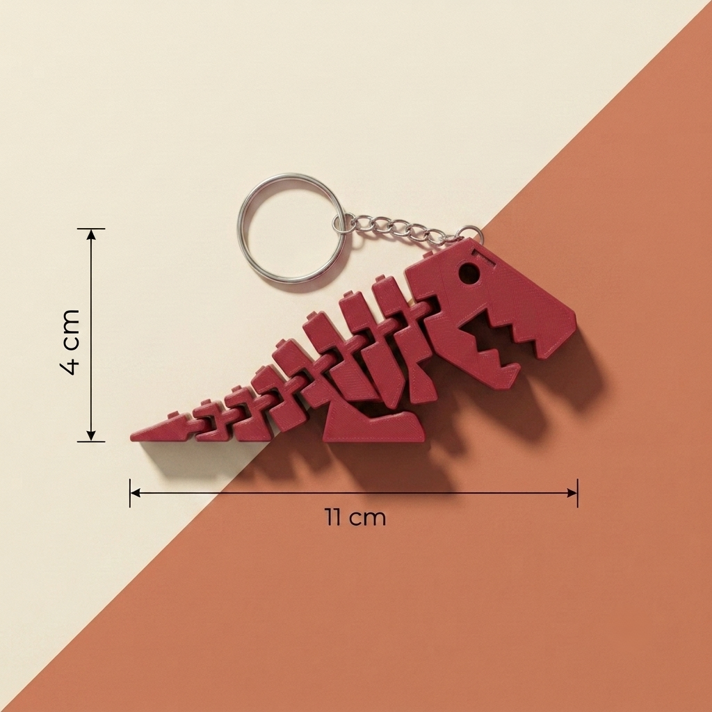 Flexi Rex Articulated Dinosaur Keychain
